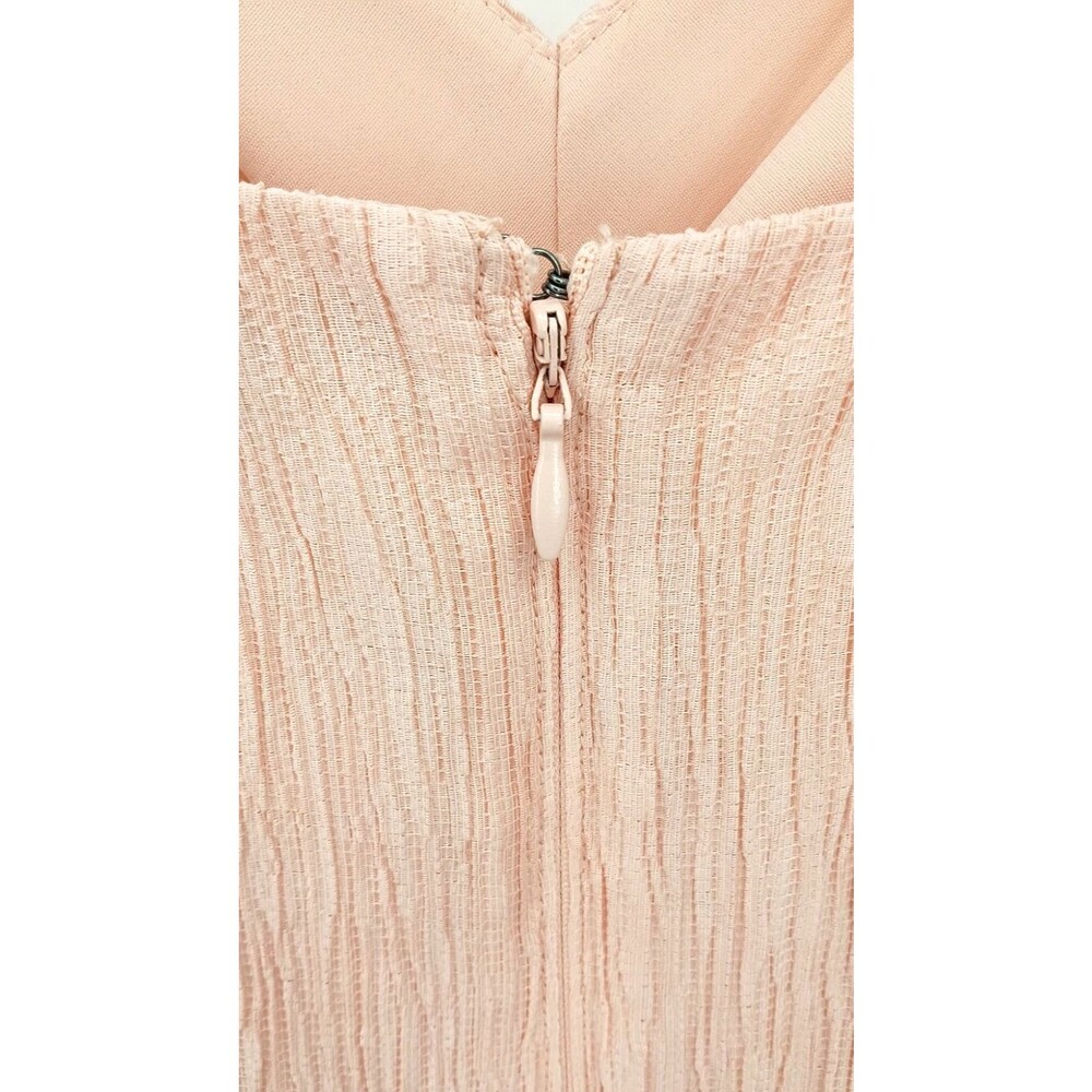 Ballet Blush Pink Twist Front Crinkle Textured Mini Dress XS Coquette Feminine - Picture 9 of 11